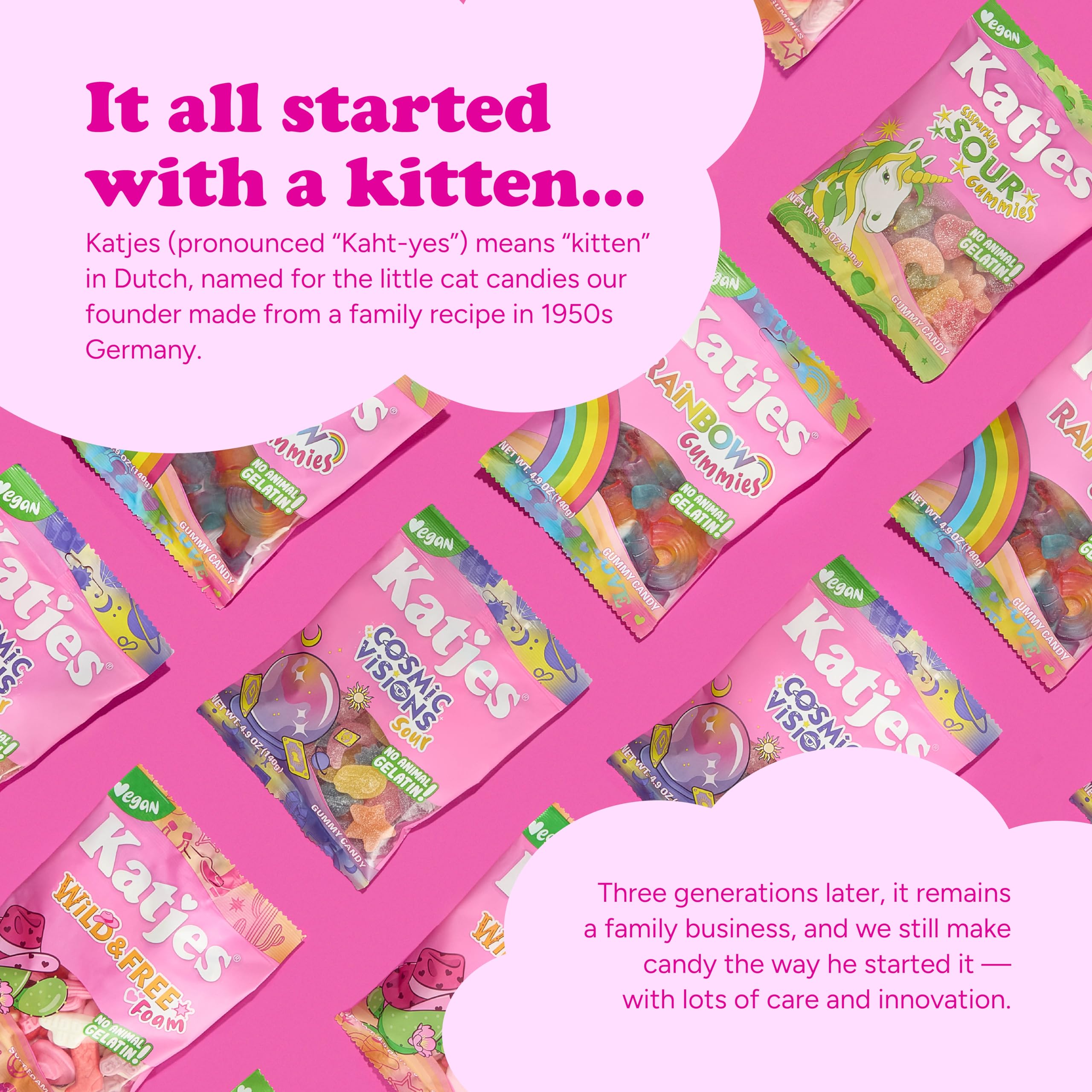 Katjes ingredient label closeup showing plant-based ingredients and transparency