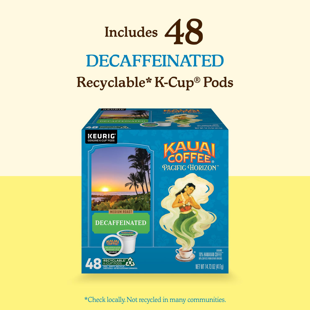 Kauai Coffee pod beside roasted beans showing island Arabica influence