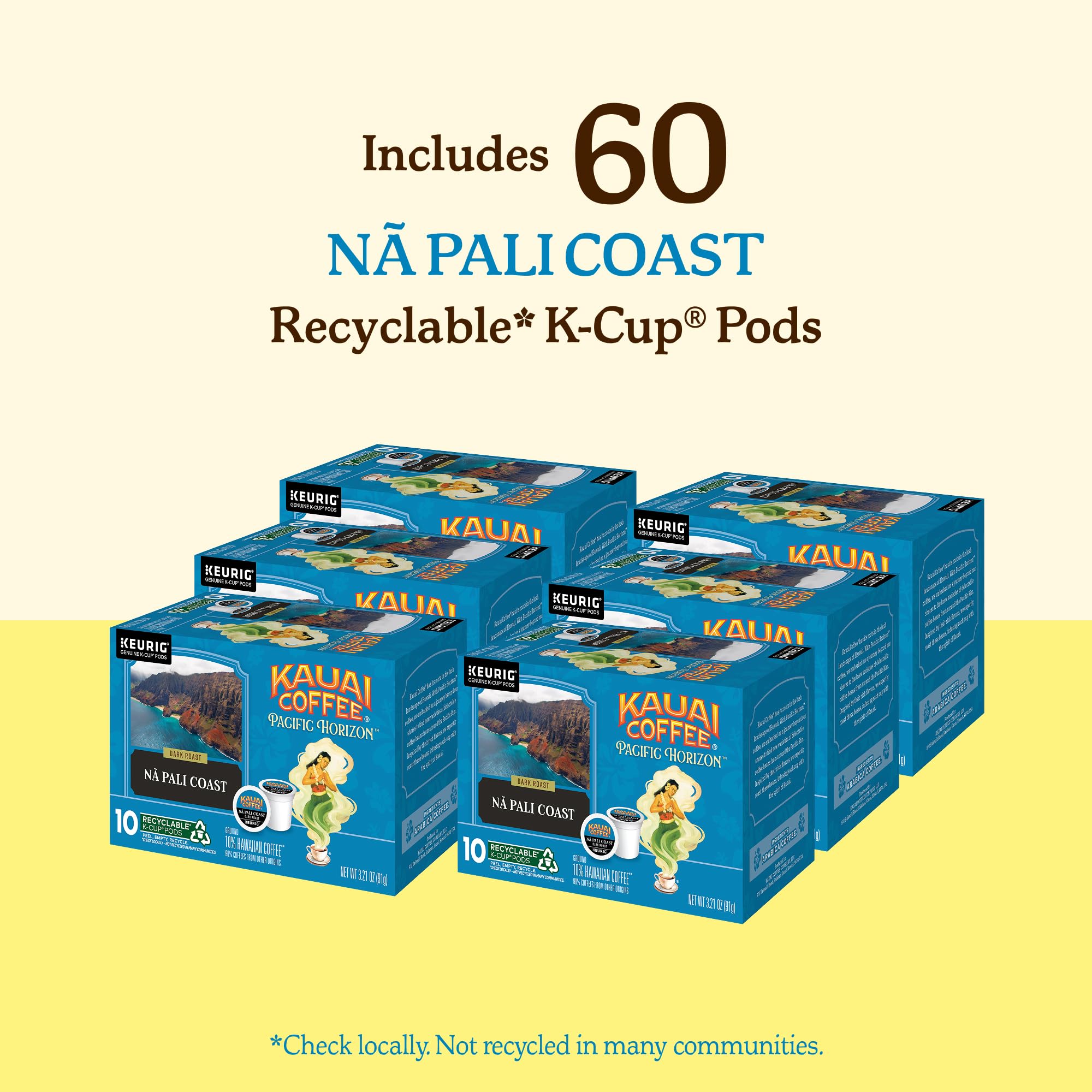 Kauai Coffee poured cup with steam in a kitchen setting, showcasing smooth chocolate notes