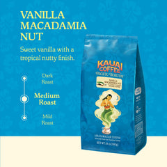 Kauai Coffee close-up of ground texture revealing medium roast and consistent grind