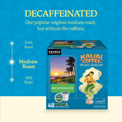 Kauai Coffee pod brewing into a mug delivering a balanced, smooth cup