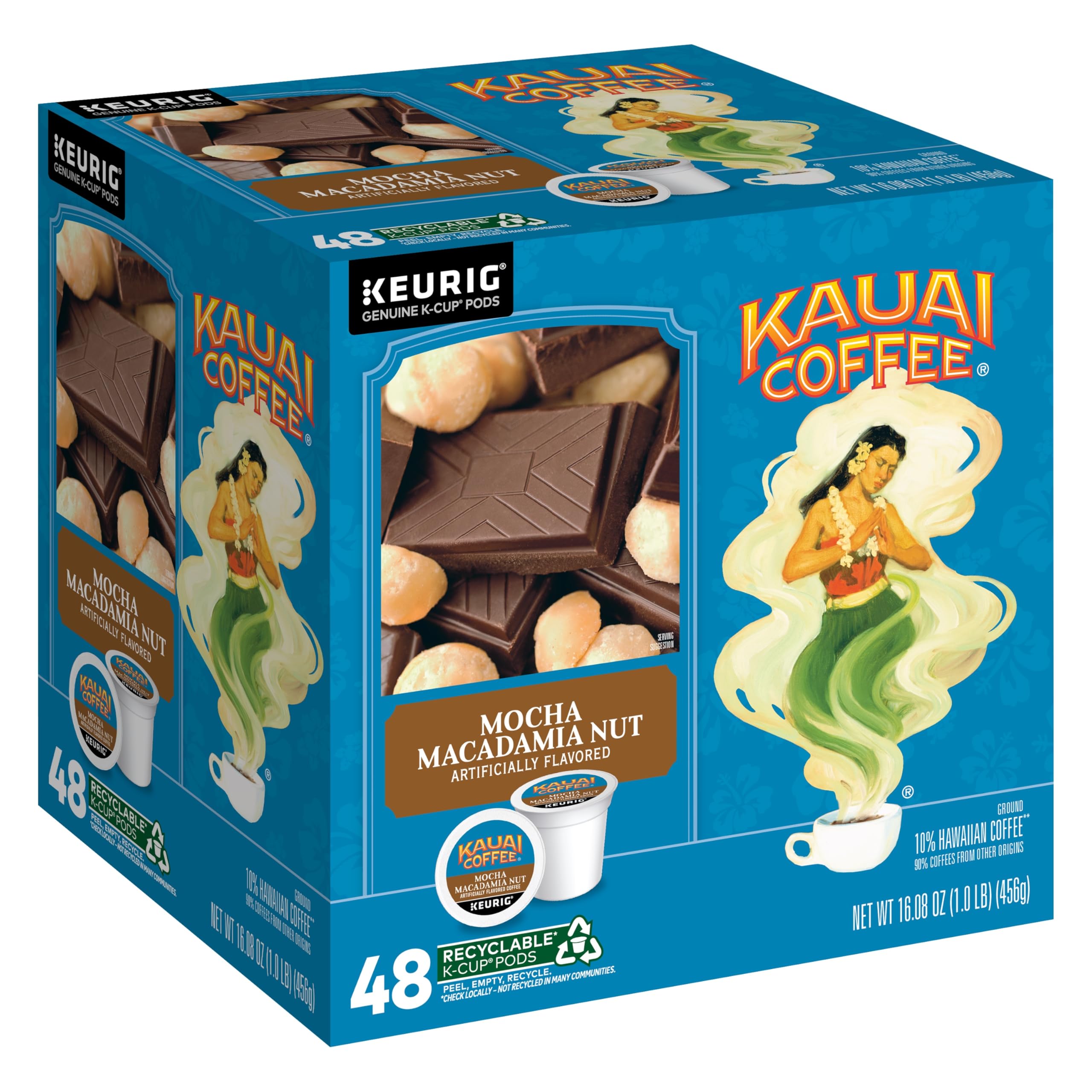Kauai Coffee front box view shows packaging and count for convenience