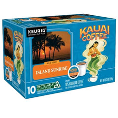 Top-down view of Kauai Coffee pods array showing variety for easy selection