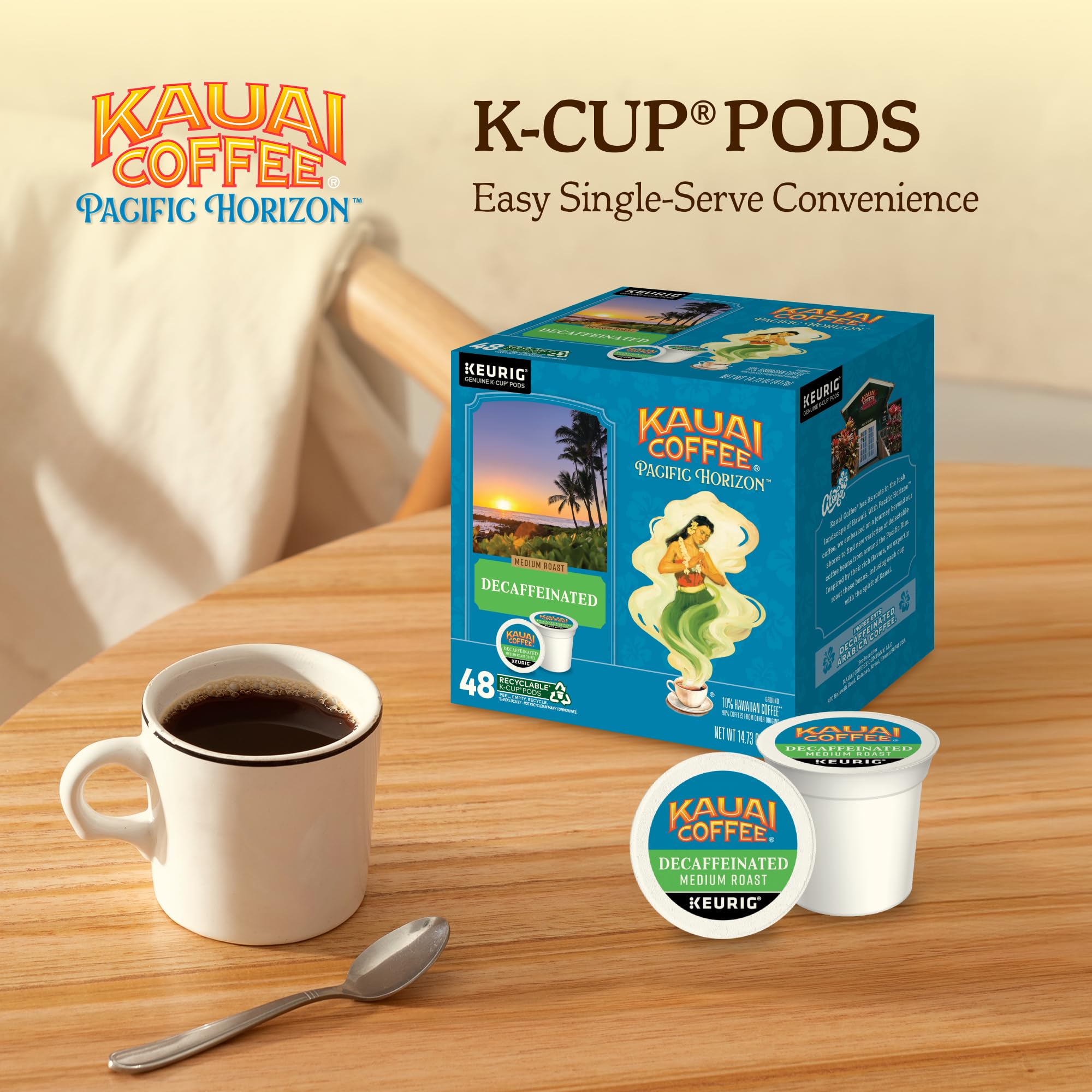 Kauai Coffee pods neatly packed inside the box for organized storage
