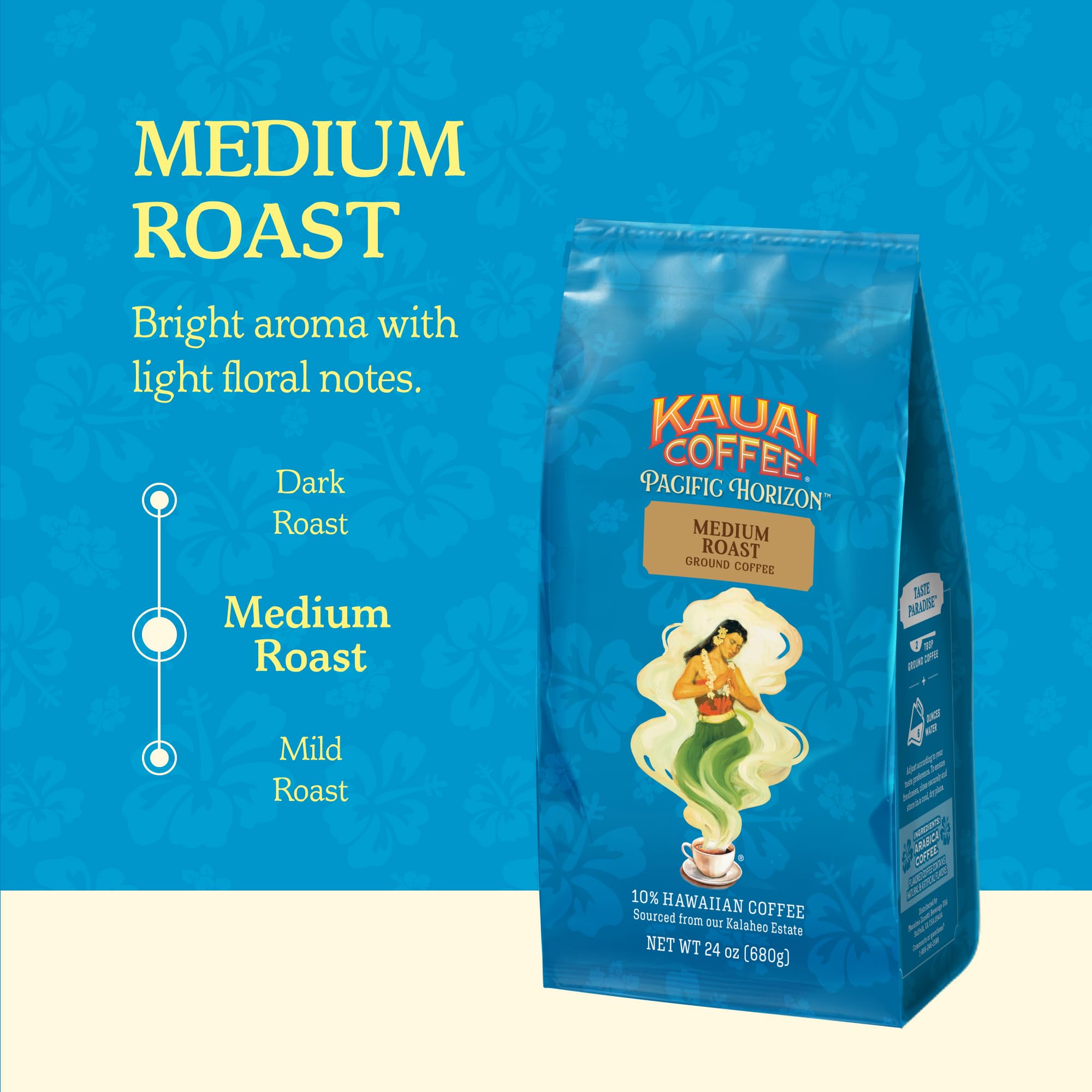 pour-over brewing with Kauai Coffee grounds showing clean cup potential