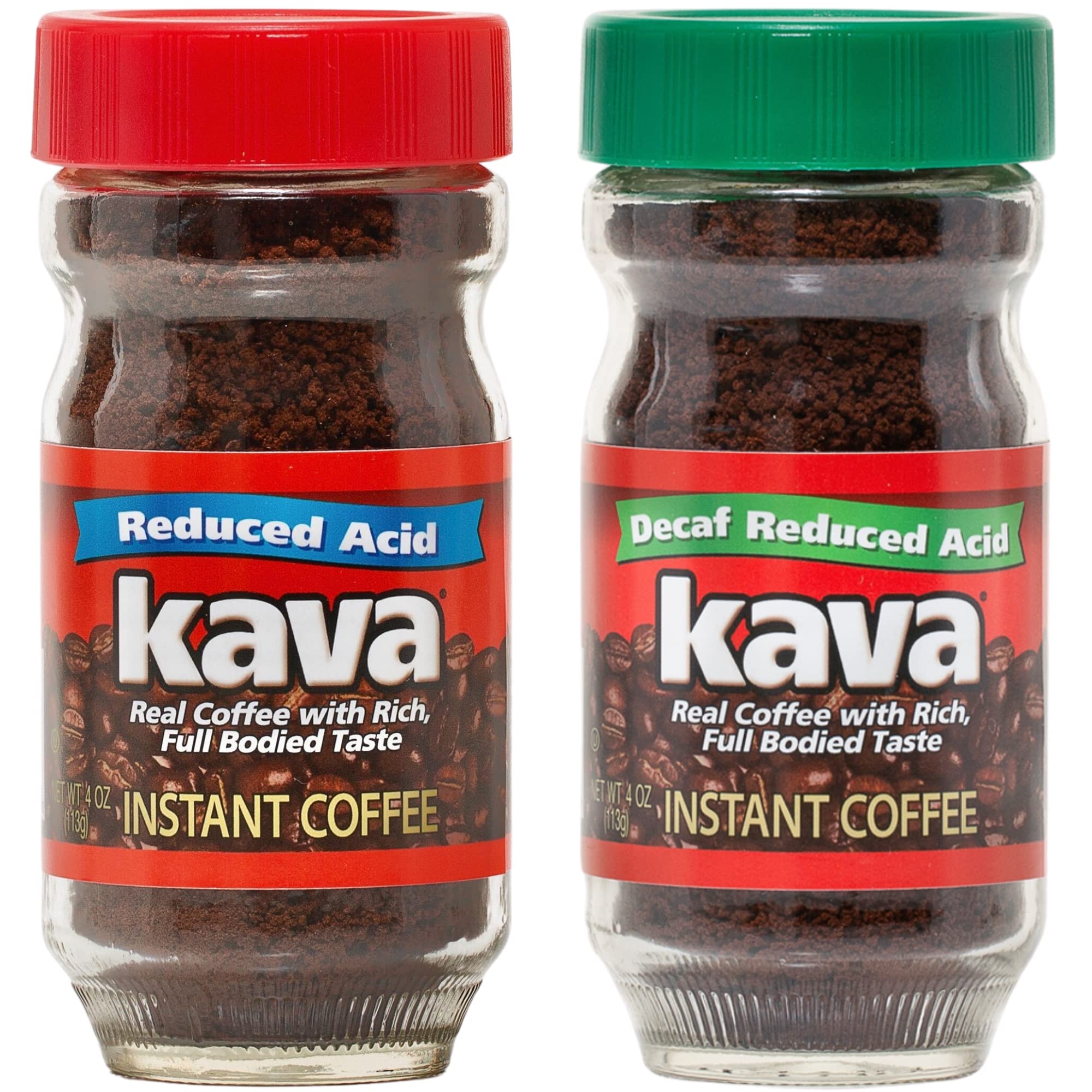 Kava bundle front packaging showing regular and decaf jars with clear labeling and freshness benefit