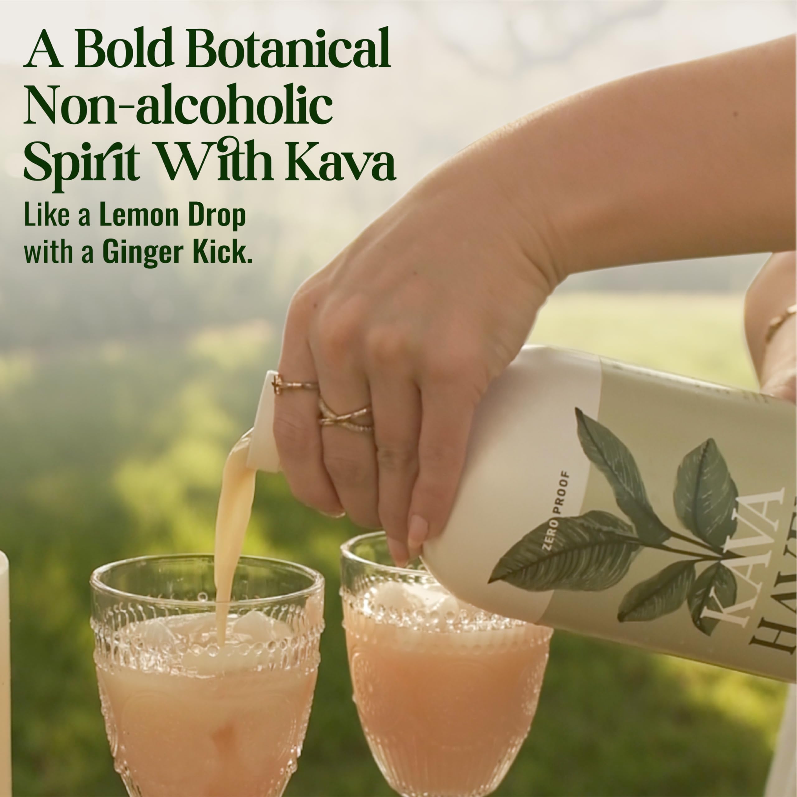 Kava Haven bottle beside light snacks suggesting pairing ideas and taste balance