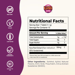 Kava Krave blister strip detail highlighting three 10-count packs for easy portioning