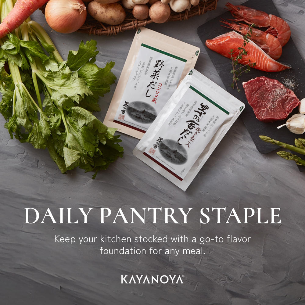 Kayanoya packet next to a coin for serving-size comparison and portion control