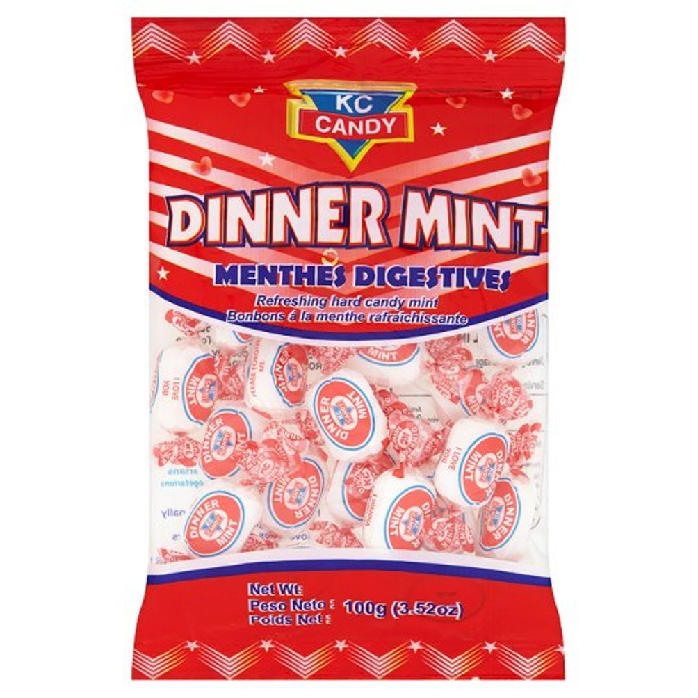 KC Candy front pack view showing four 3.52oz bags and clear peppermint benefit
