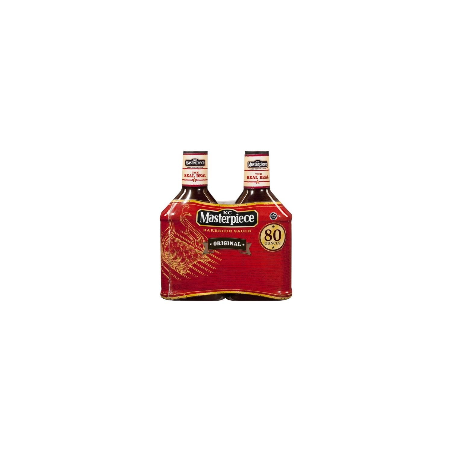 KC Masterpiece bottle front view showing label and large 40 oz size for family cooking