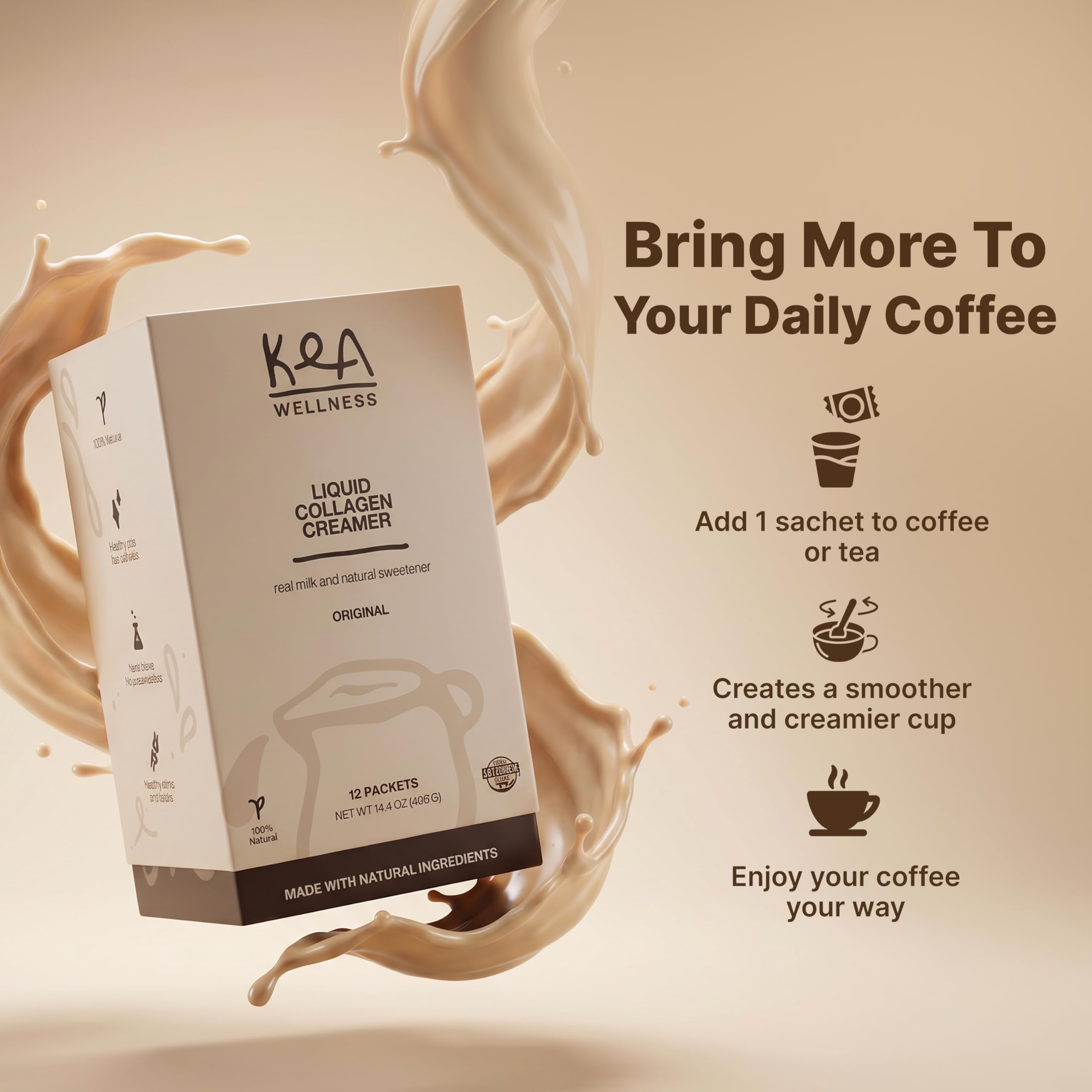 Kea Wellness packets beside a phone to show compact size and portability