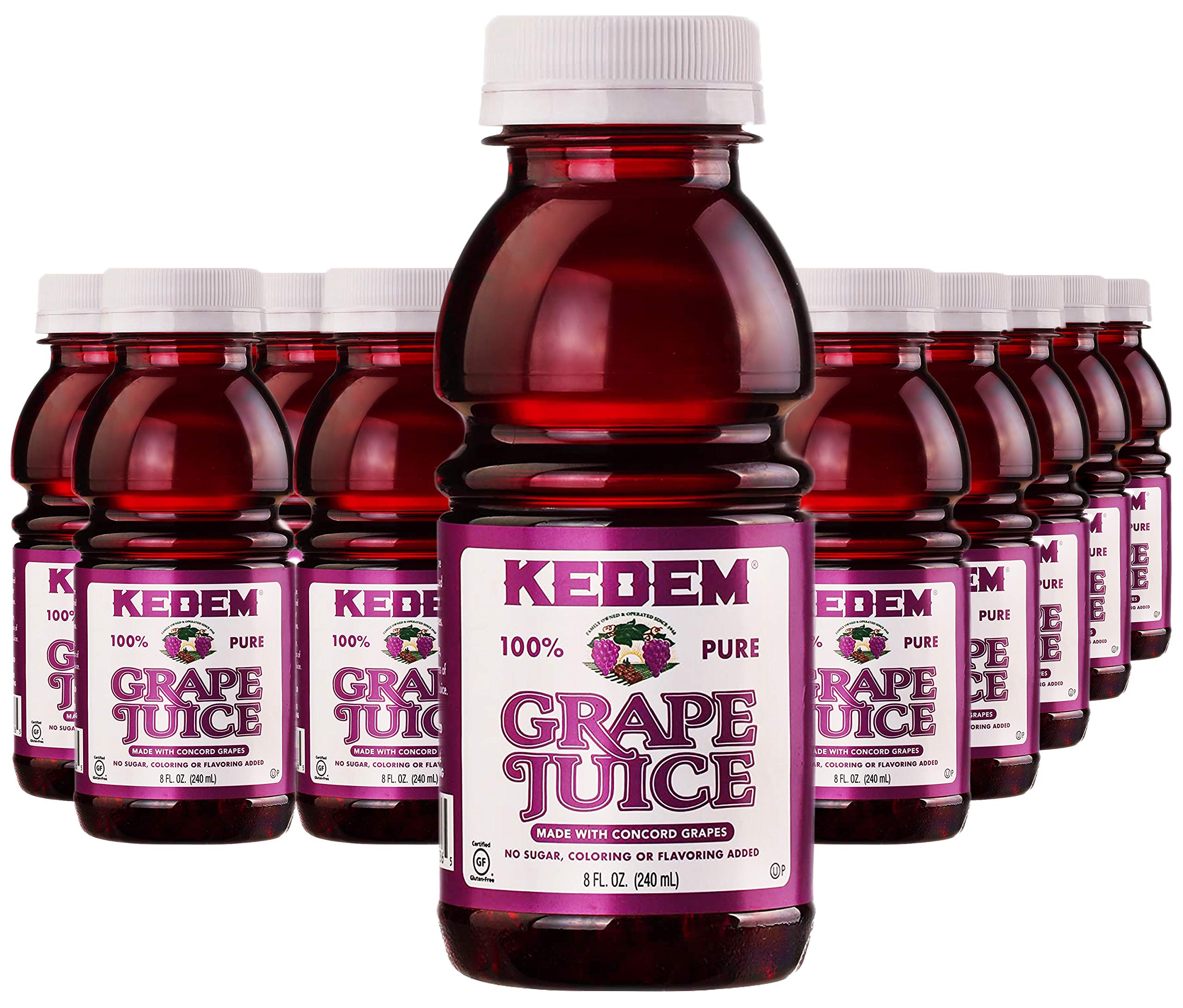 kedem front packaging showing 24-pack of 8oz bottles and kosher label for easy serving