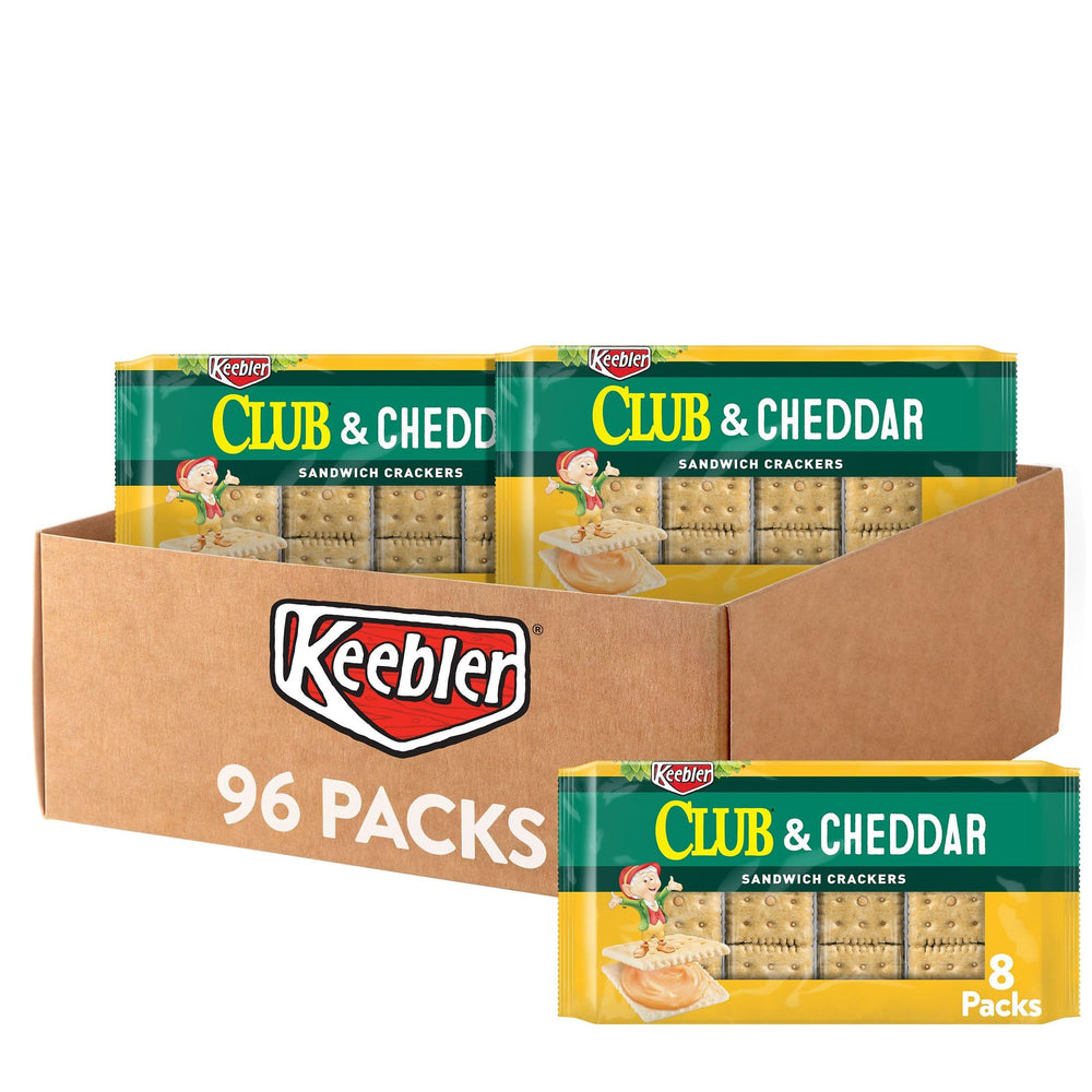 Keebler front packaging showing Club and Cheddar crackers and brand