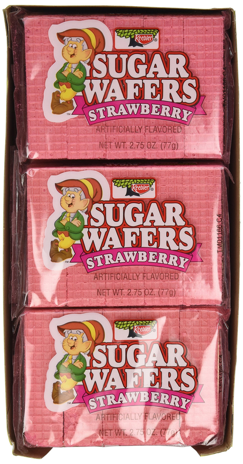 Keebler close-up of wafer layers showing crisp texture and strawberry filling