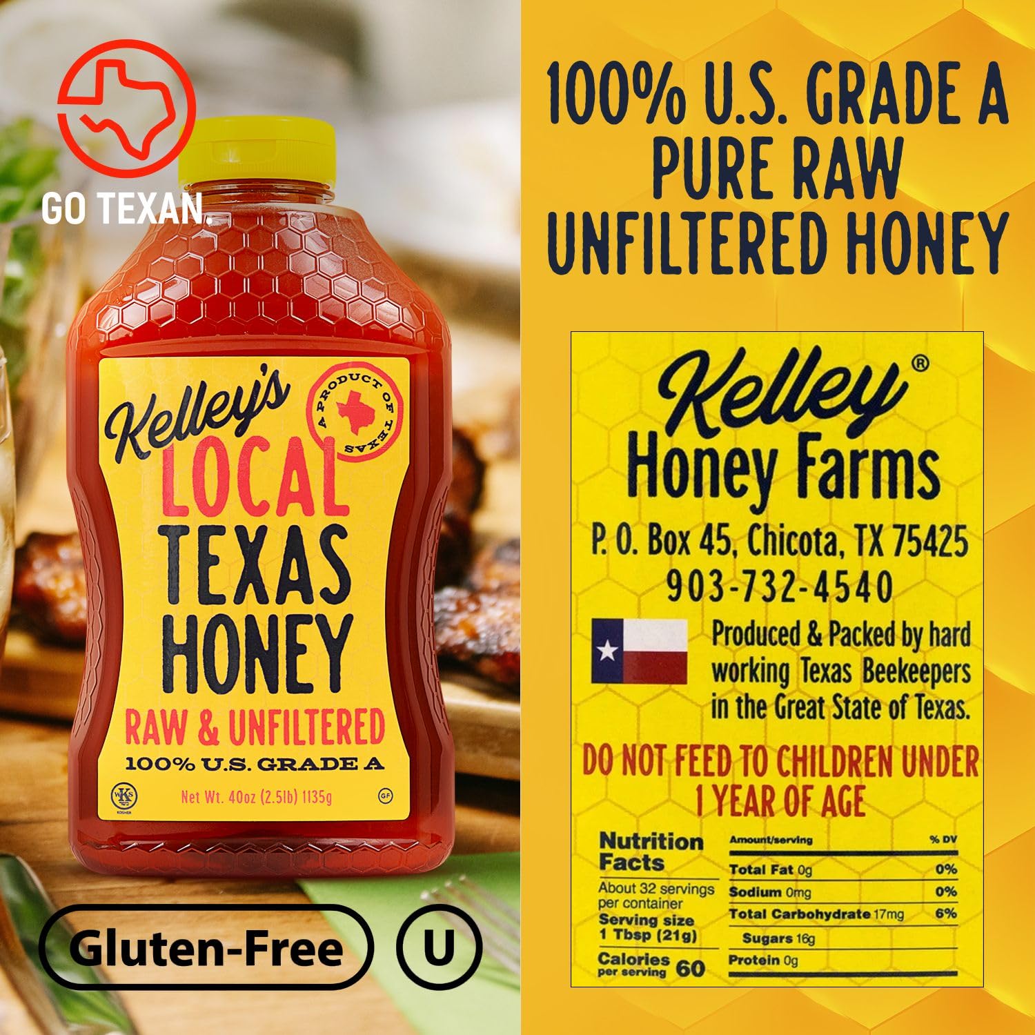 Kelley's bees and hives at an apiary emphasizing local sourcing and sustainable harvesting