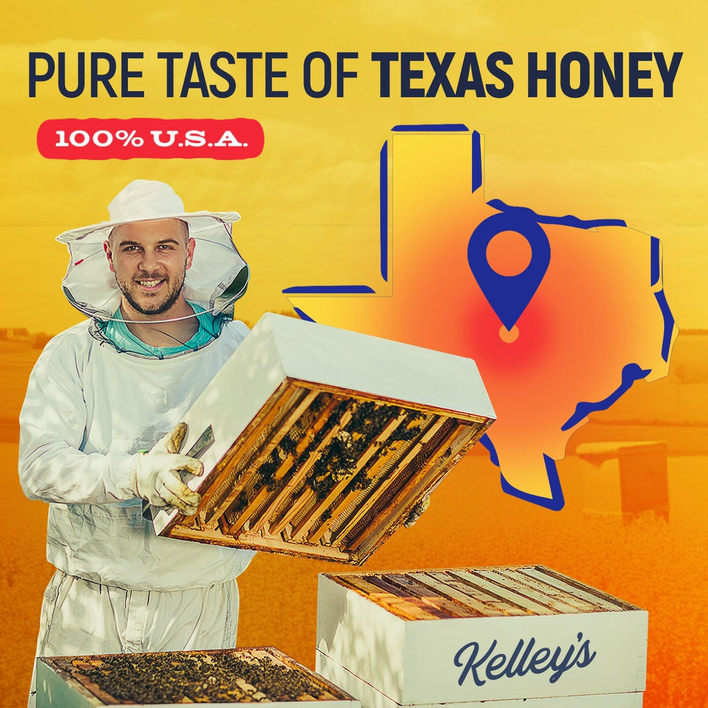 Kelley's honey texture close-up highlighting raw, unfiltered consistency and natural appeal
