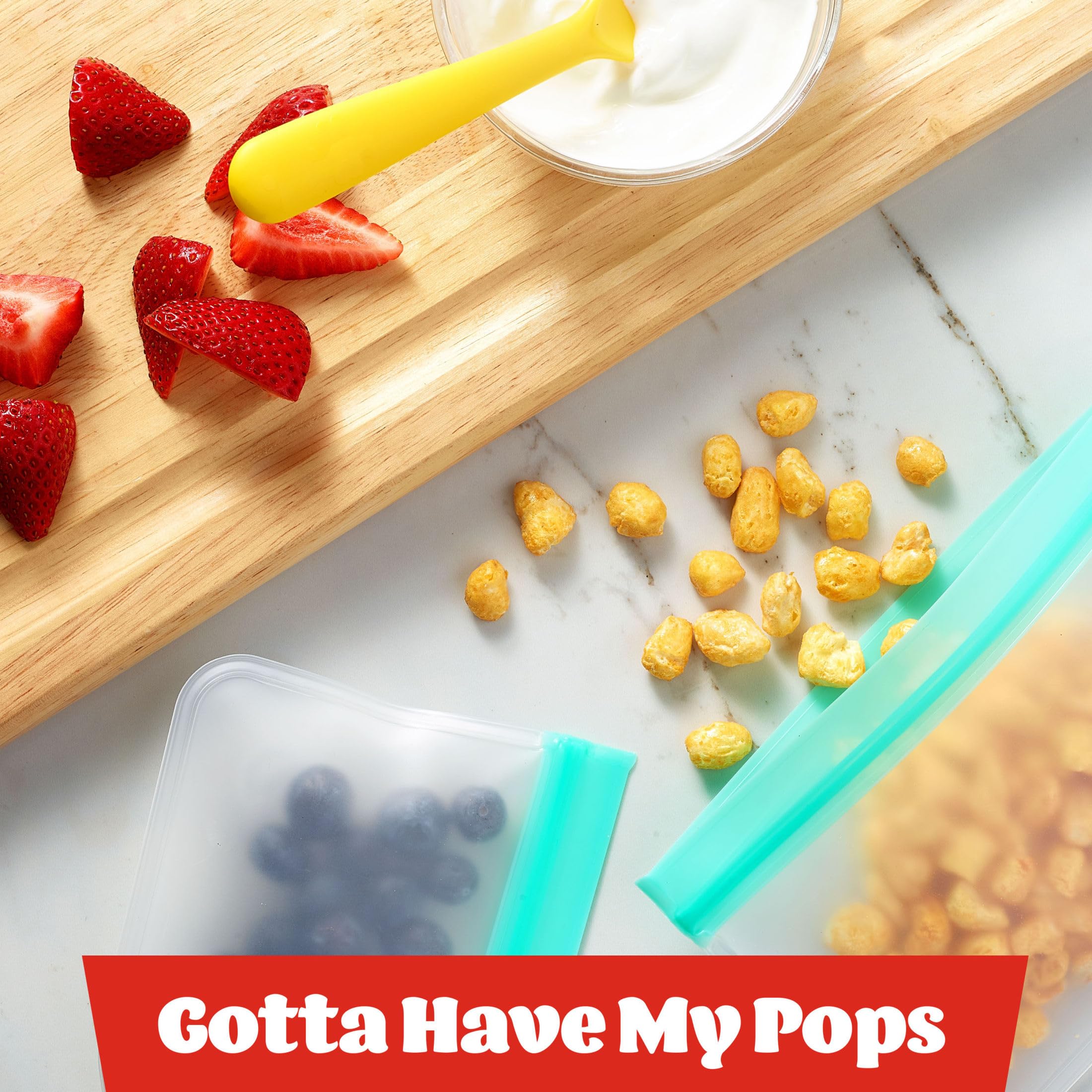 Kellogg's cereal pouring from an open box into a bowl for easy serving