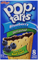 Kellogg's Pop-Tarts front packaging showing two 8-count boxes and product benefit convenience