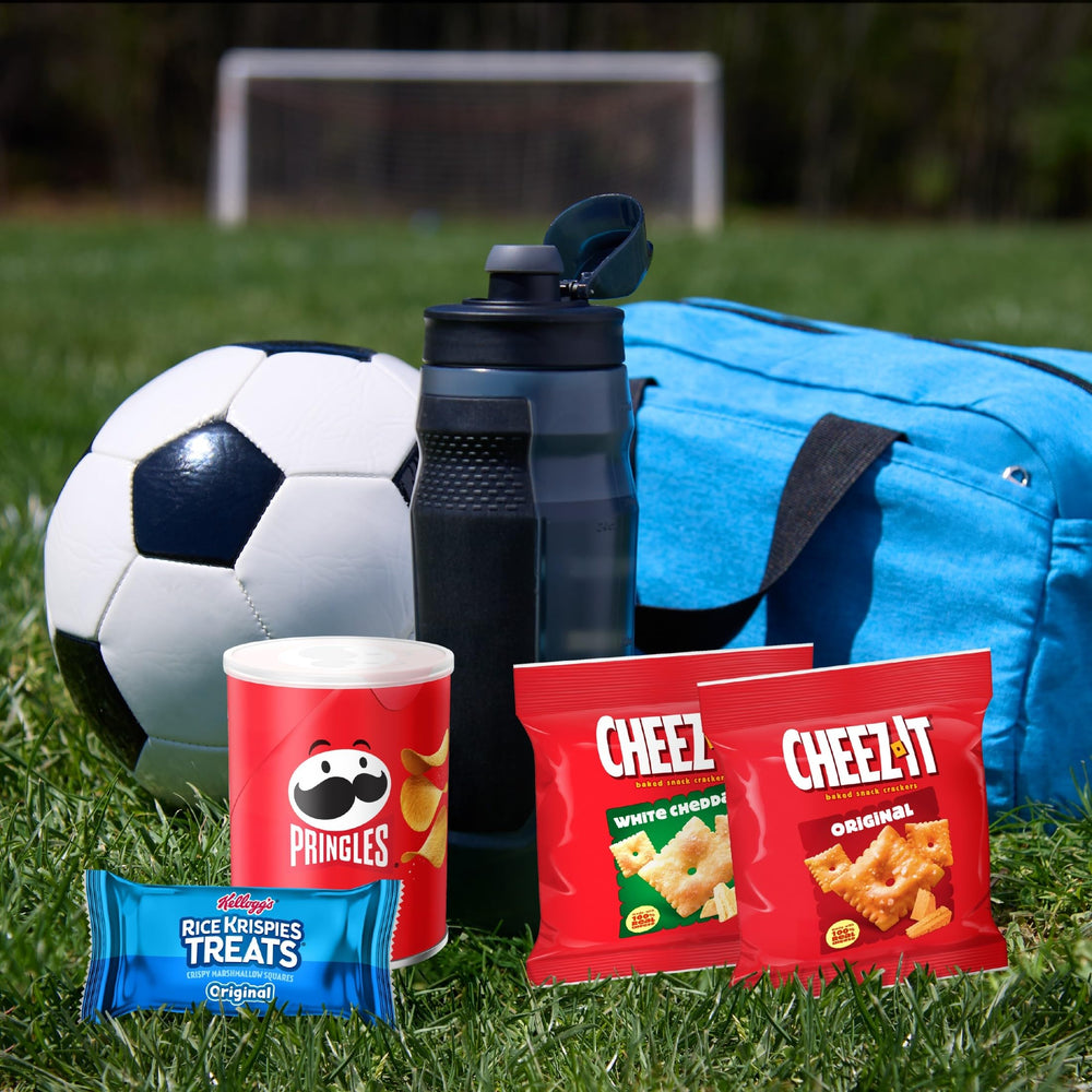 Kellogg's snacks next to common items to show true size