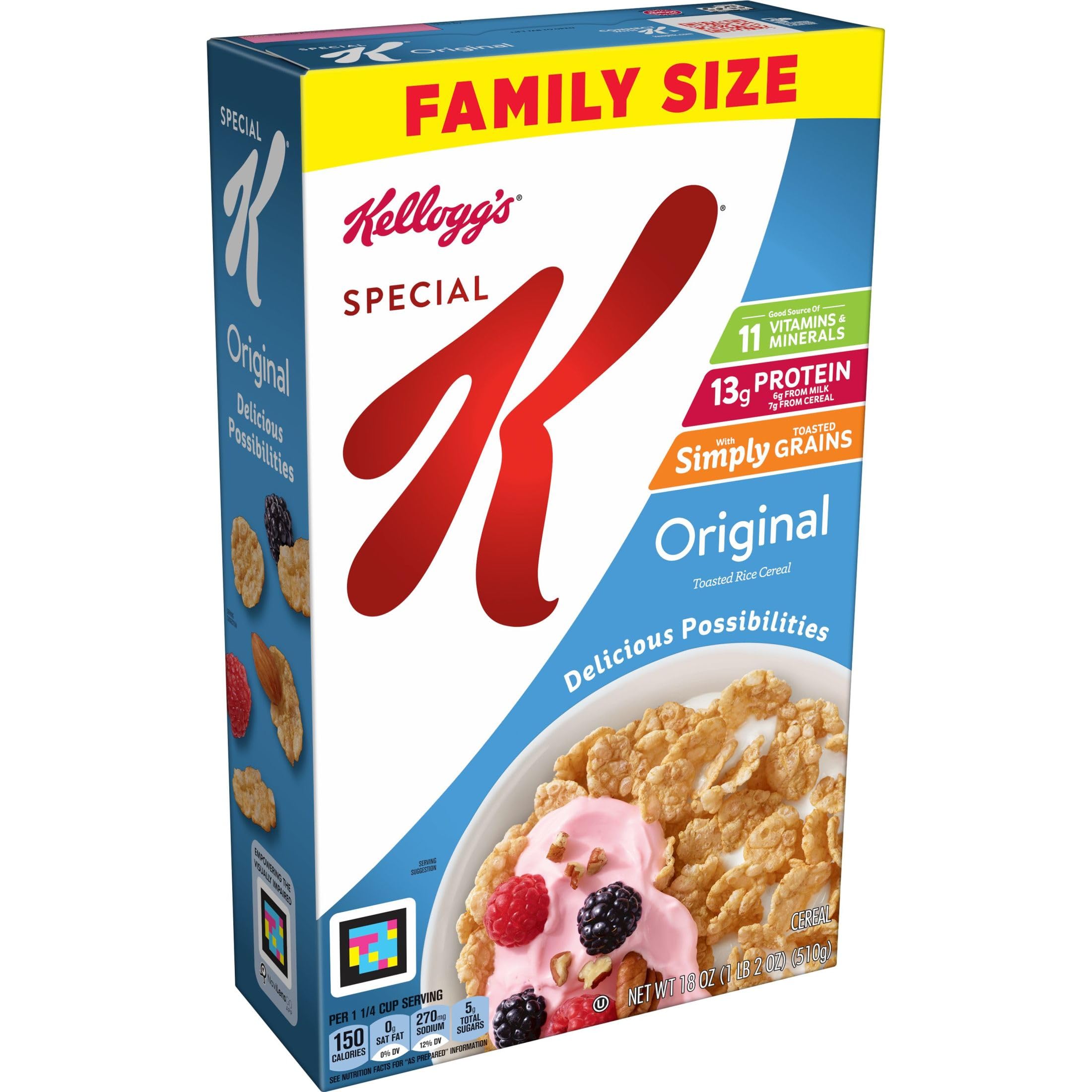 Kellogg's Special K front packaging showing value six-pack for pantry convenience