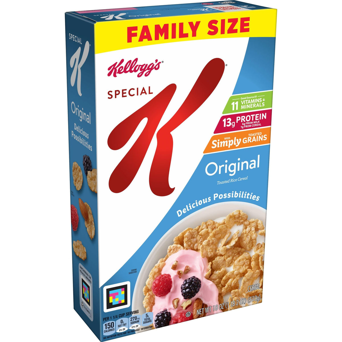 Kellogg's Special K front packaging showing value six-pack for pantry convenience