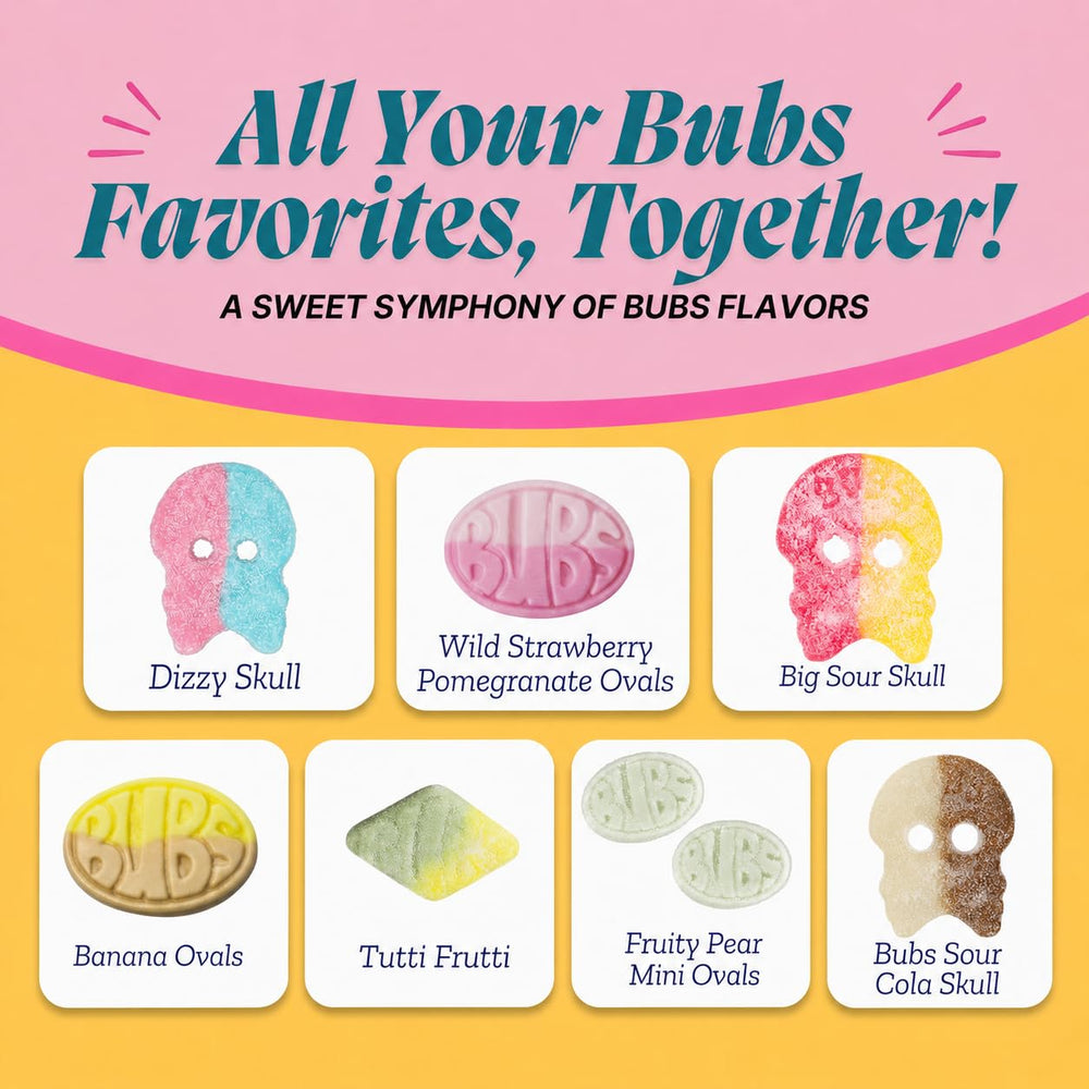 Kenai Kitchen BUBS variety arranged on a white plate illustrating shapes and colors