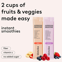 kencko sachet close-up texture highlighting real freeze-dried fruit benefit