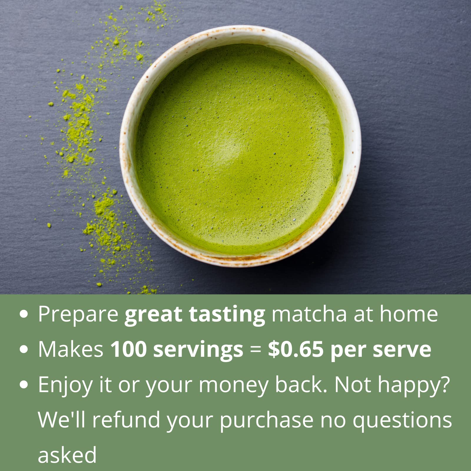 Kenko Tea Matcha latte in glass demonstrating creamy texture and taste benefit