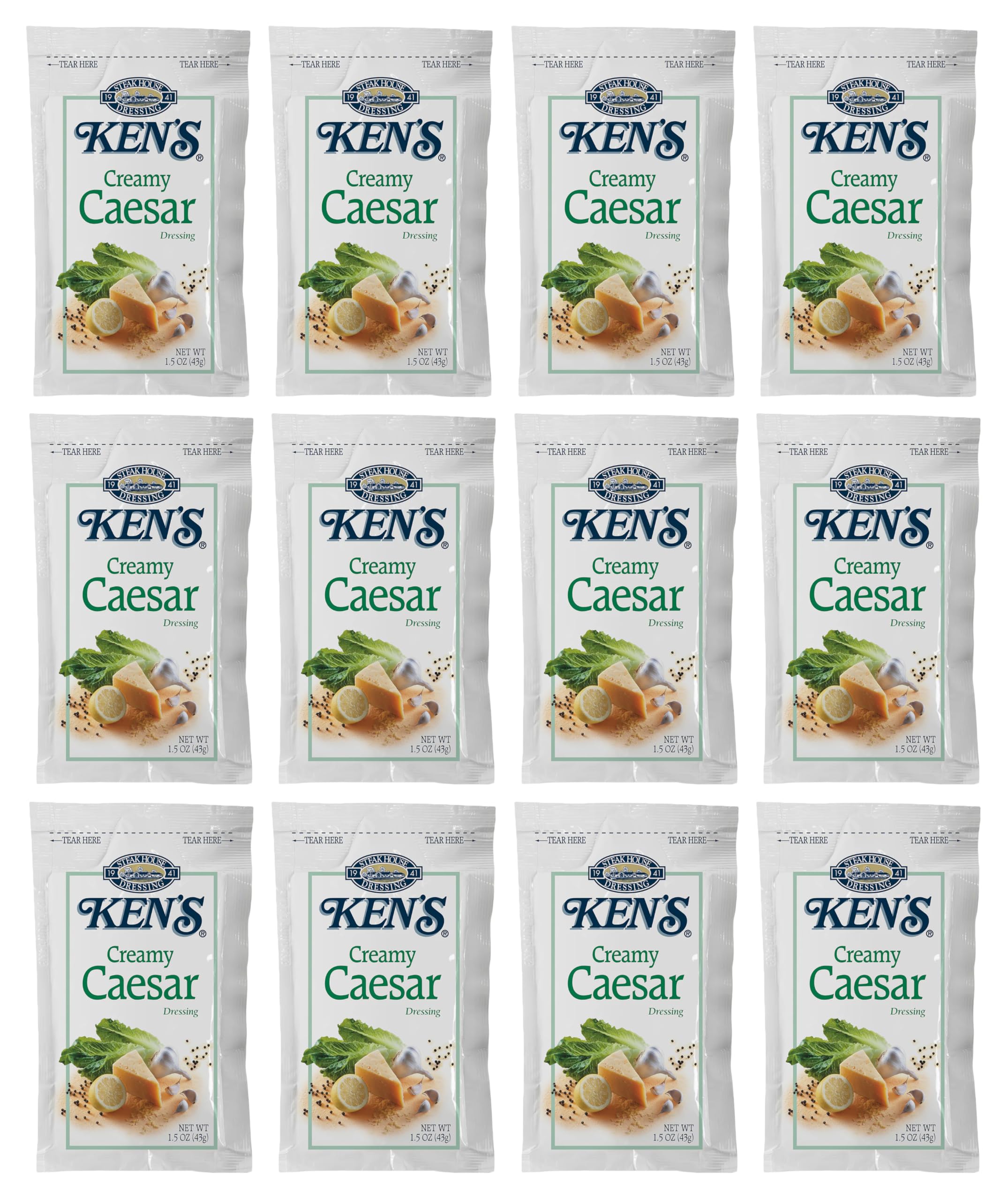 Ken's front pouch showing label and gluten-free claim with easy portion control