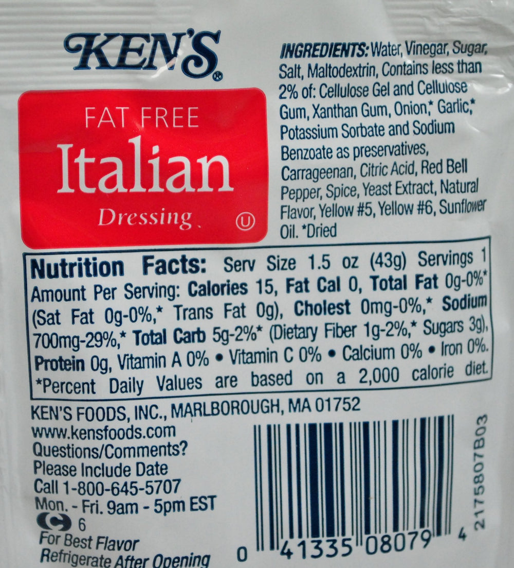 Kens pouch closeup showing 1.5 oz packet and convenient single‑serve portioning