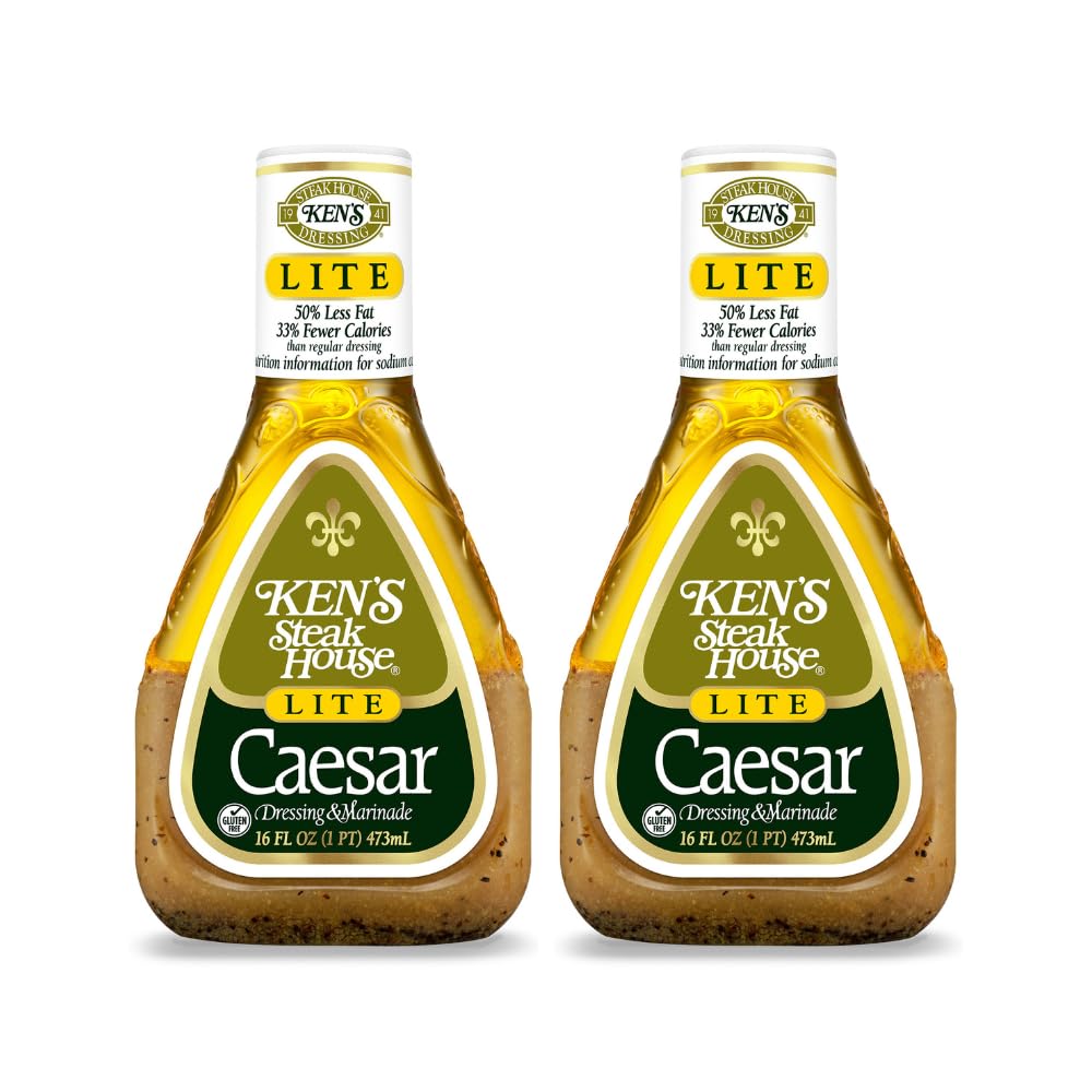 Ken's light Caesar front packaging showing bottle and label for easy identification and convenience