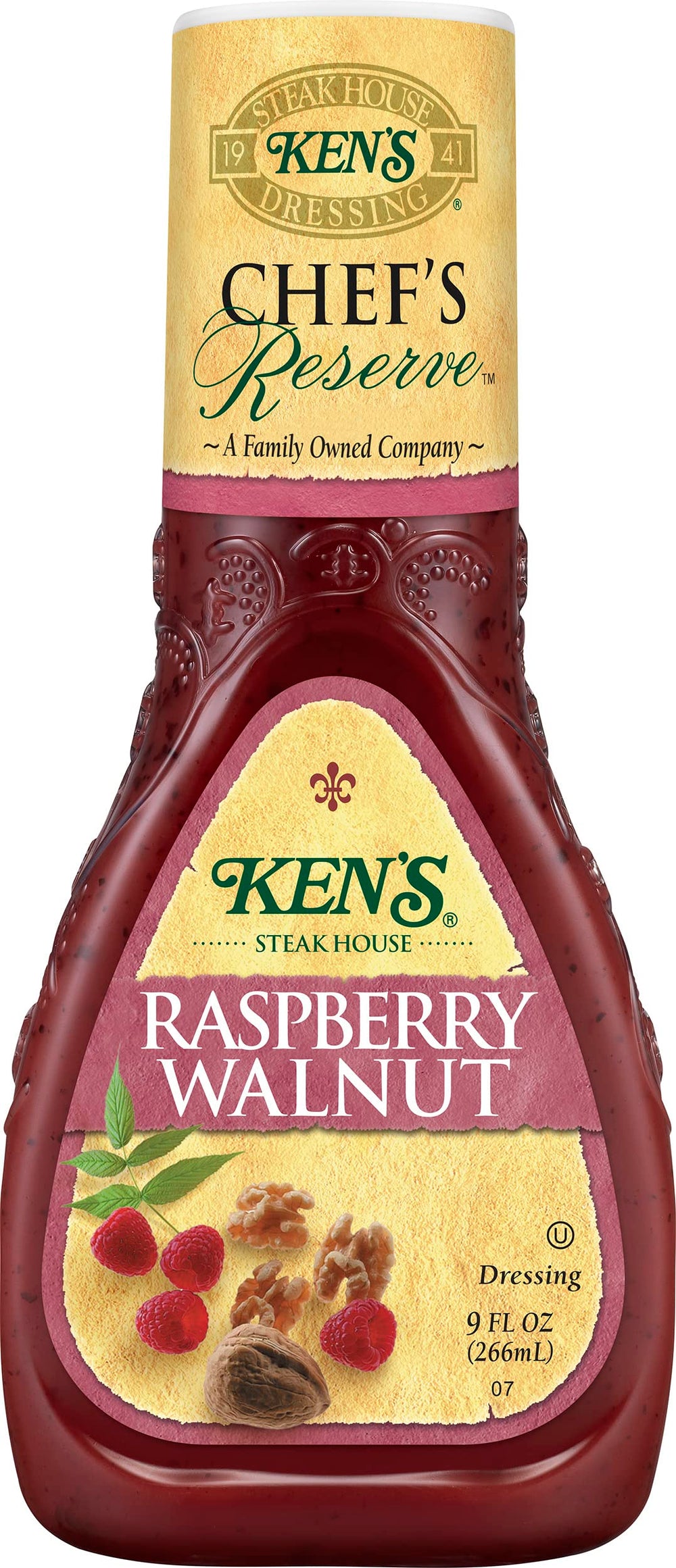 Ken's Steak House label closeup highlighting chef reserve quality and ingredient clarity