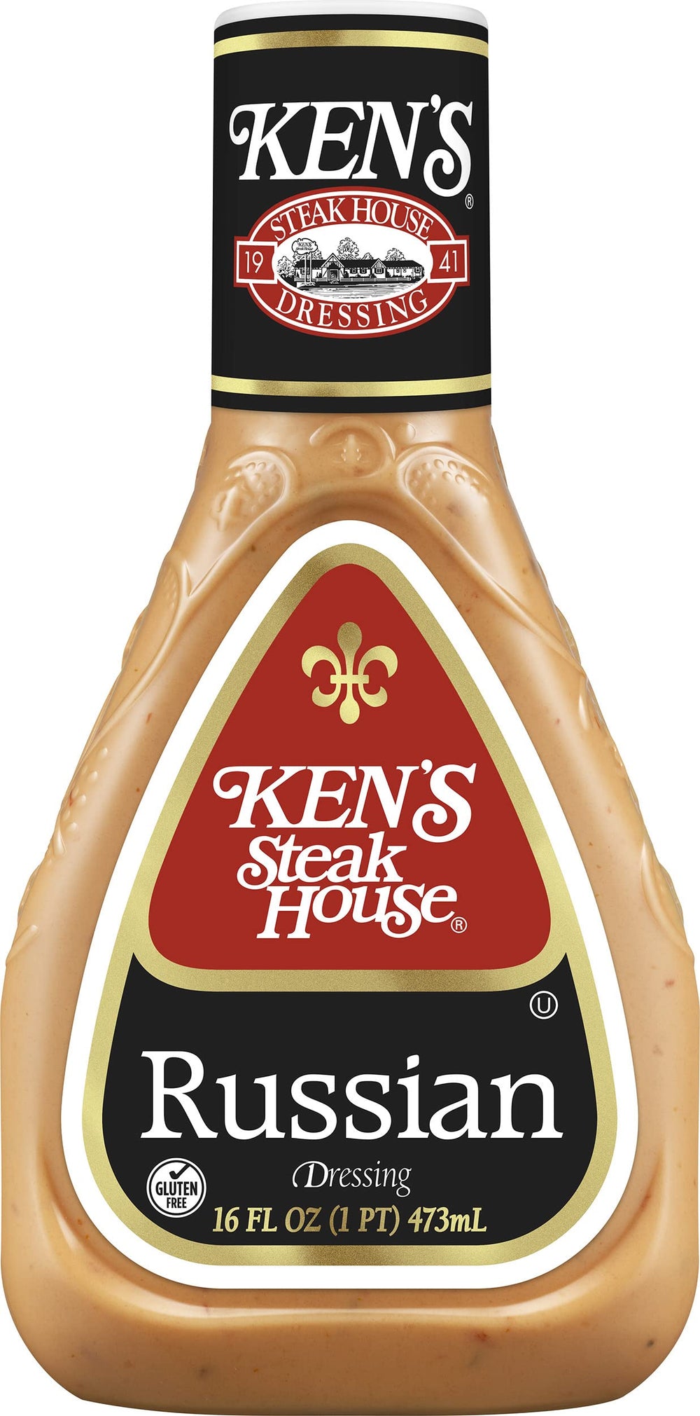Ken's Steak House dressing pouring to show creamy texture and smooth consistency