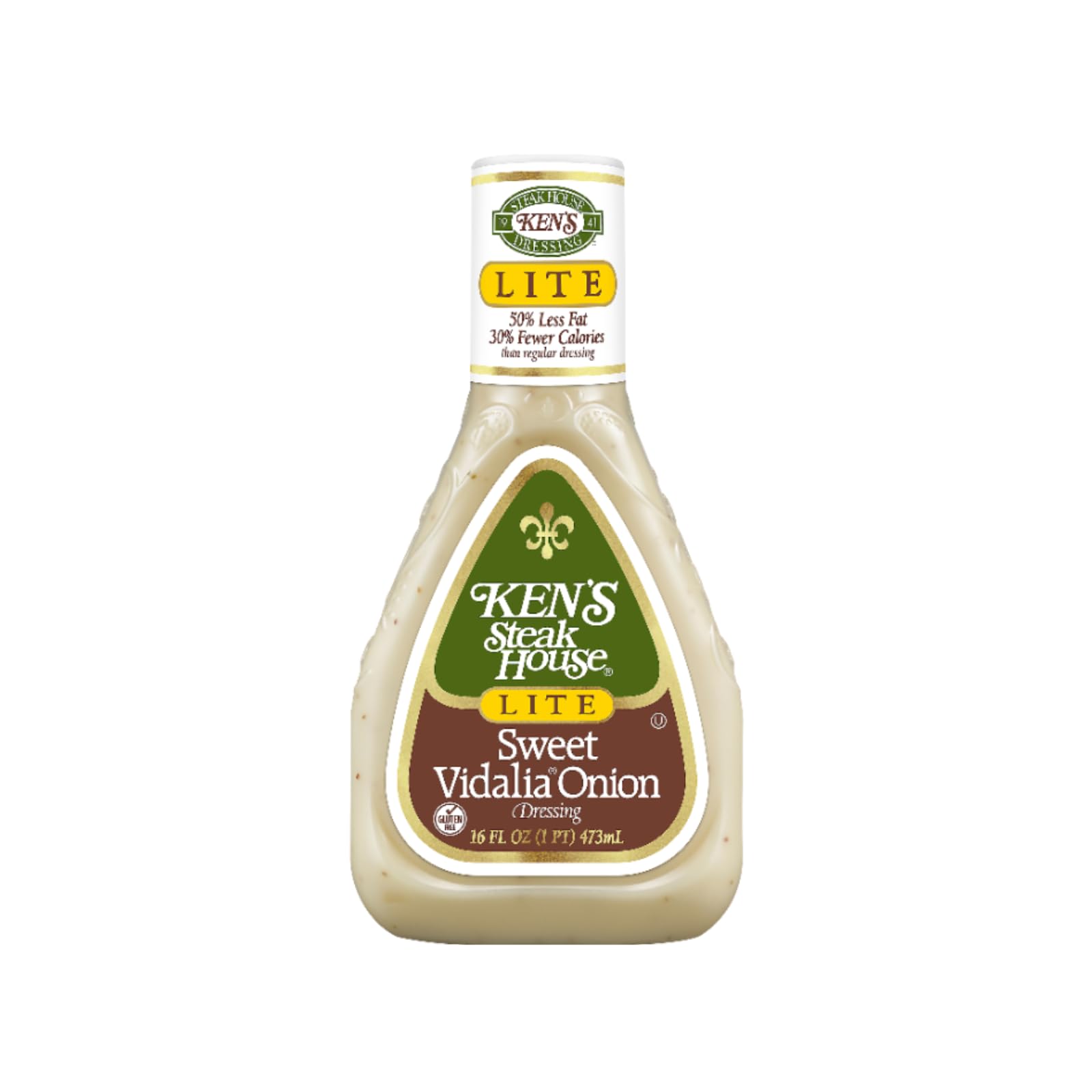 Ken's Steak House label close-up with Vidalia onion details and ingredient clarity benefit