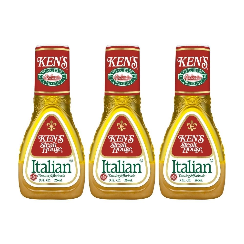 Ken's Steak House front packaging showing three bottles and brand clarity
