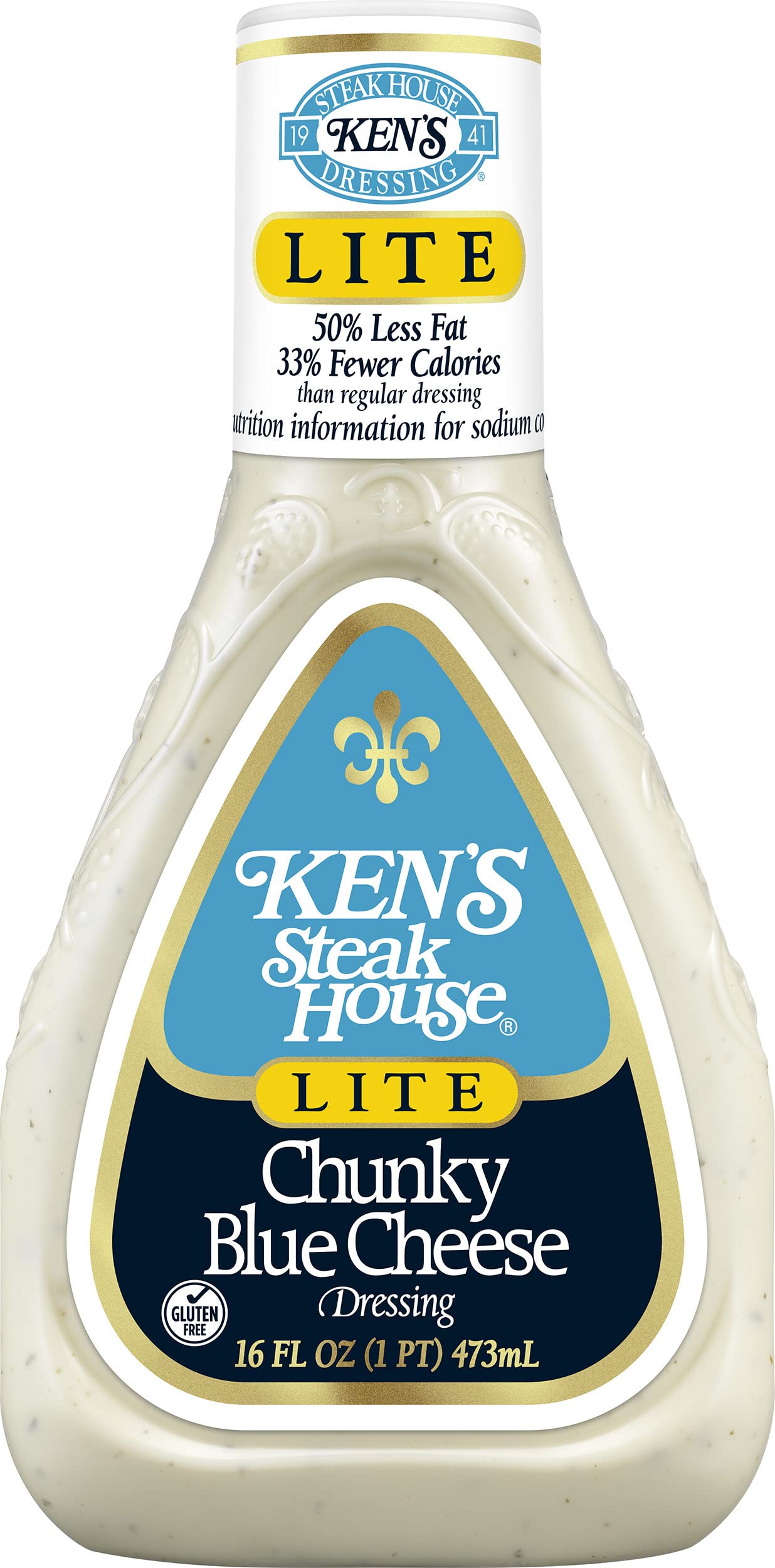 Ken's Steak House bottle cap and label highlighting gluten-free benefit