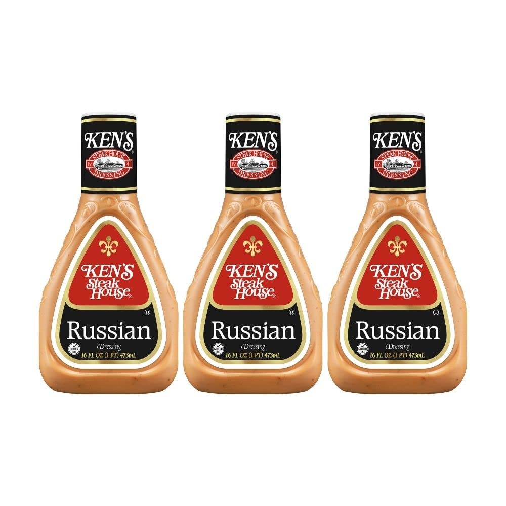 Ken's Steak House front packaging showing three 16 oz bottles for pantry convenience