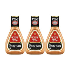 Ken's Steak House front packaging showing three 16 oz bottles for pantry convenience