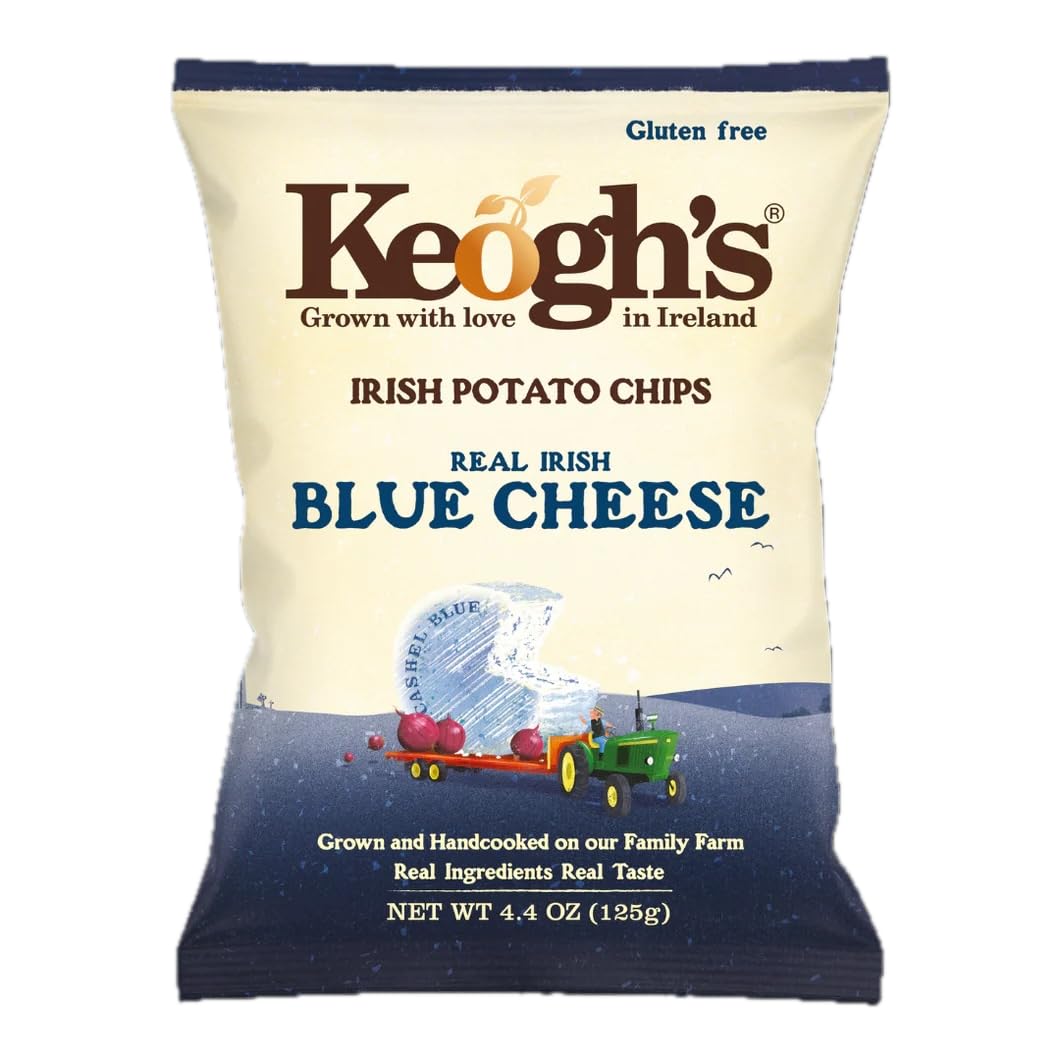 Keogh's front packaging showing 4.4 oz bag and brand for premium snack appeal