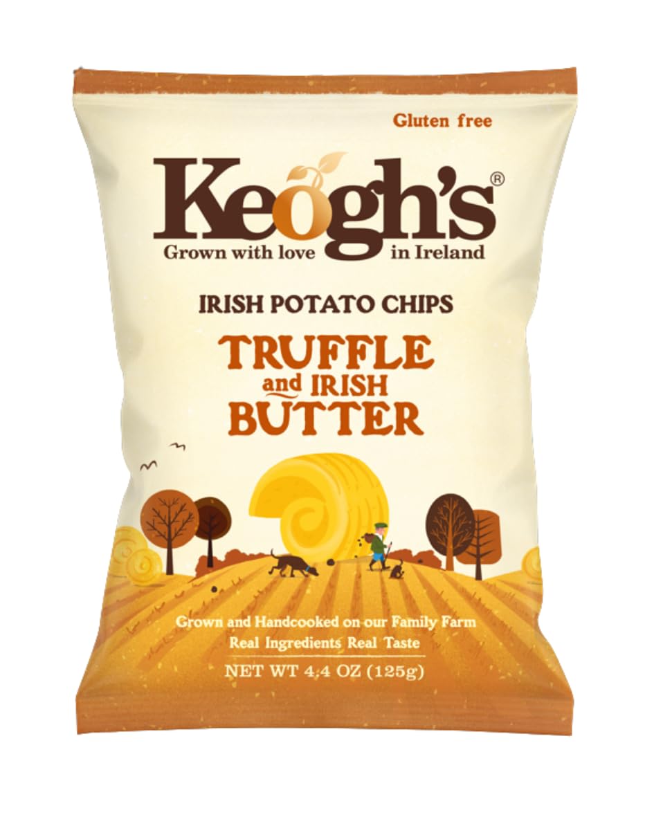 Keogh's front packaging showing truffle and butter flavor and premium appeal