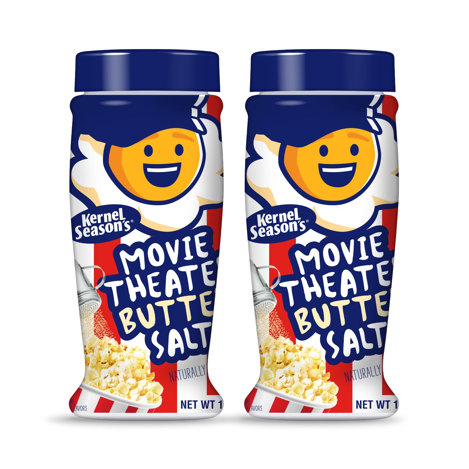 Kernel Season's front packaging showing two butter salt shakers for easy movie-night seasoning