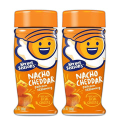 Kernel Season's front packaging showing two 2.85 oz nacho cheddar shakers and brand