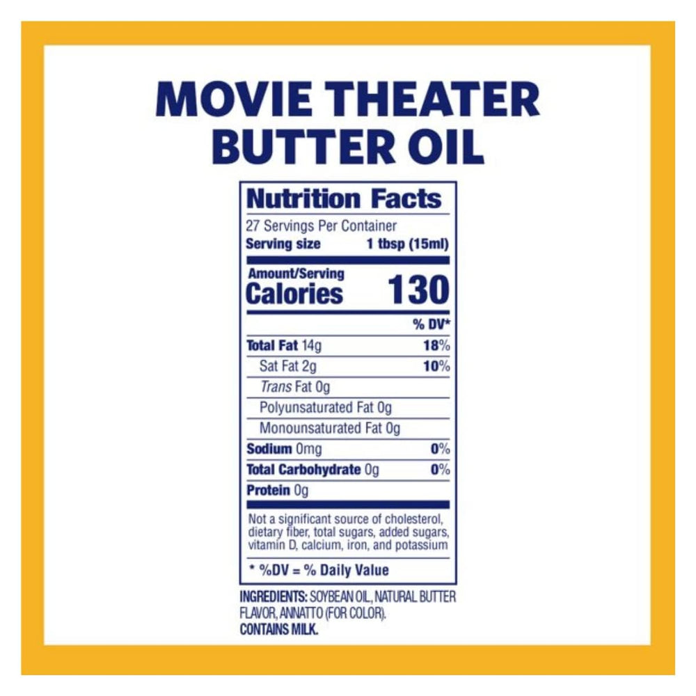 Kernel Season's open jar top view revealing butter-flavored oil for easy scooping