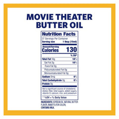 Kernel Season's open jar top view revealing butter-flavored oil for easy scooping