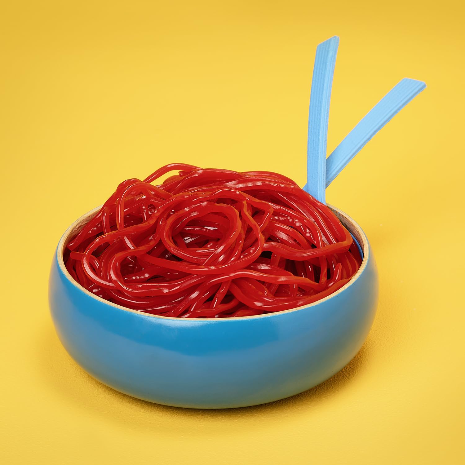 Kervan stacked strawberry laces showing flexible strings for crafts