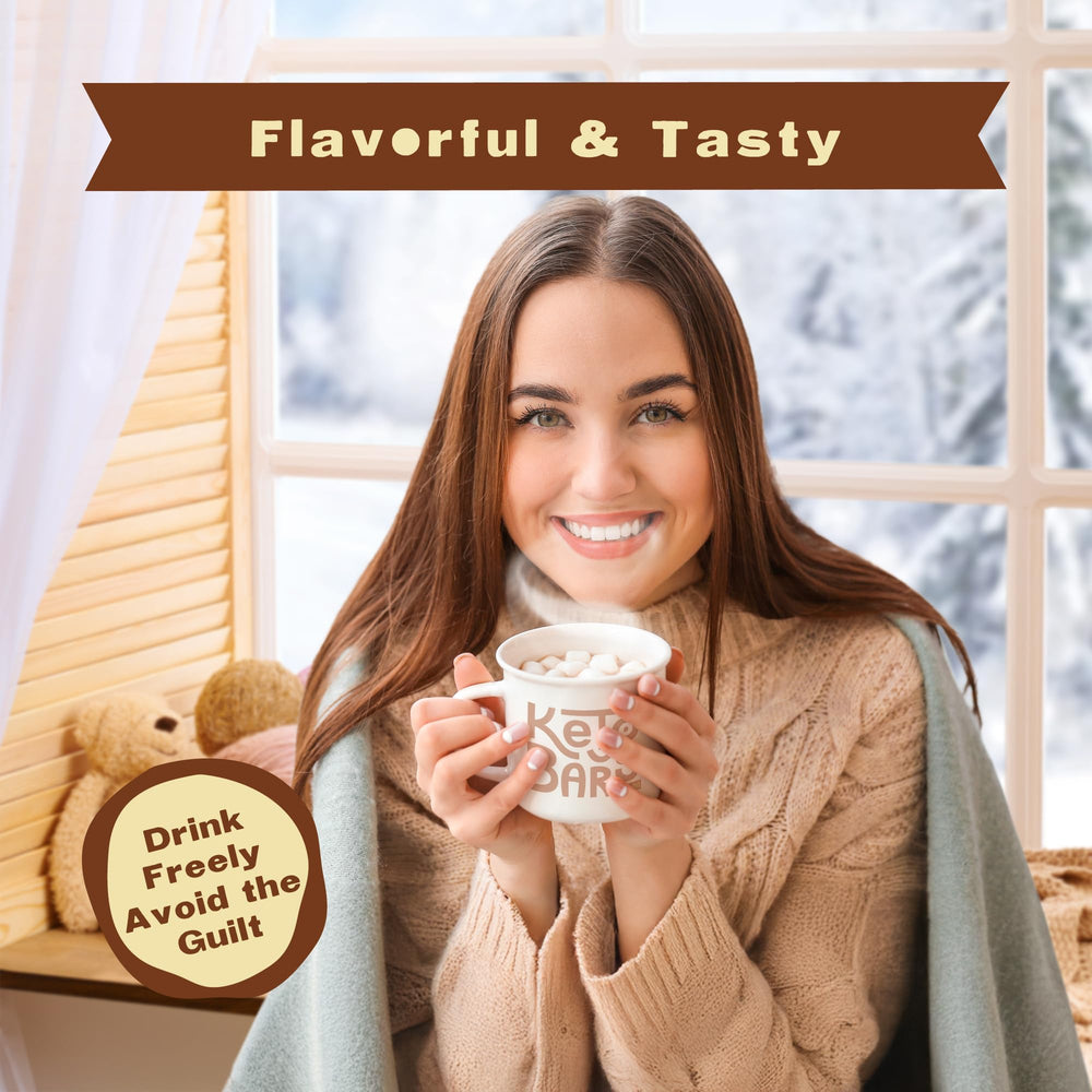 Keto Bars mocha in coffee cup showing easy coffee flavoring