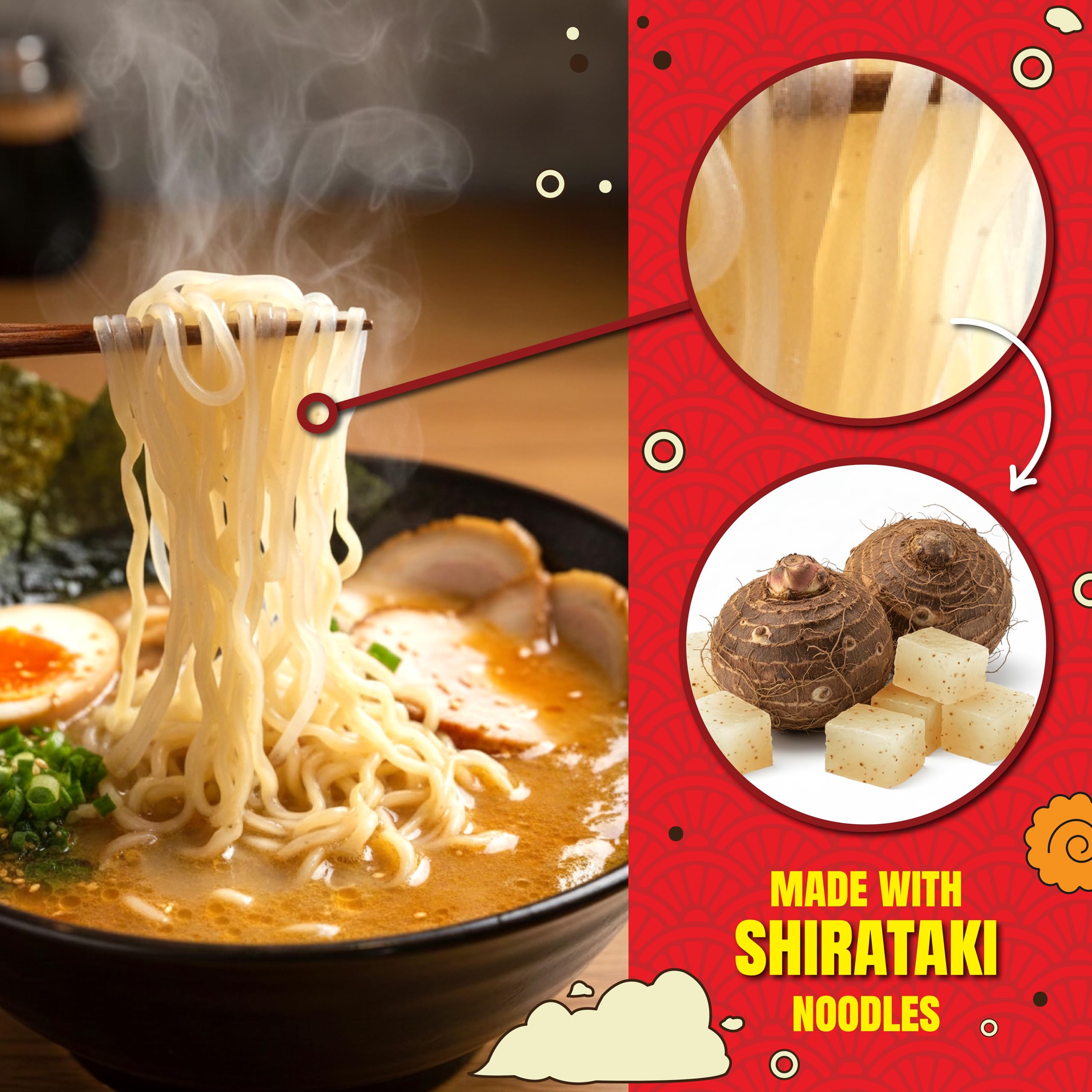Keto Naturals noodle close-up highlighting shirataki texture and low-calorie appearance