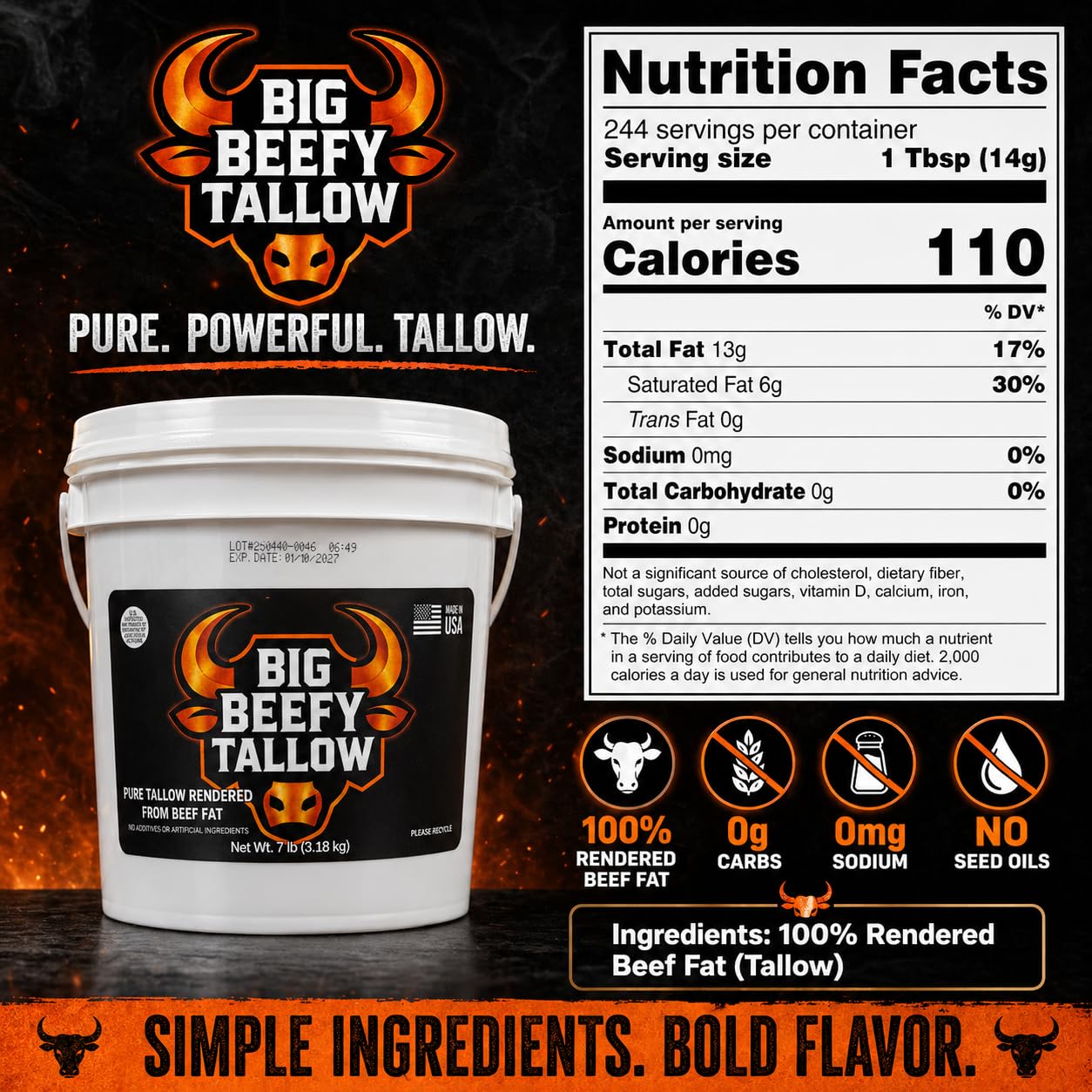 Ketostat beef tallow close-up texture showing creamy-solid consistency benefit