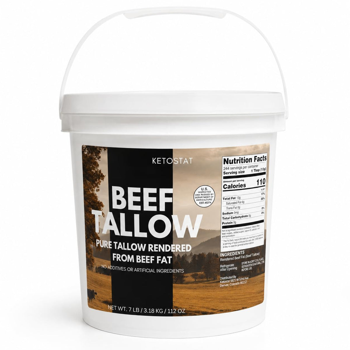 Ketostat front of pail showing brand and label with bulk convenience